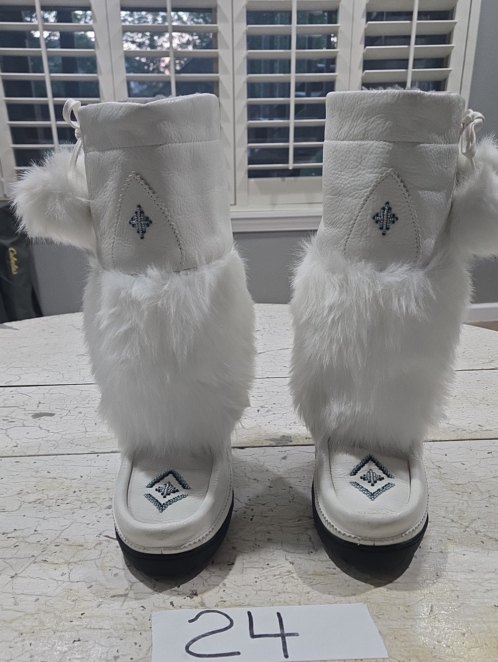 White Faux-Fur Women's Winter Boots